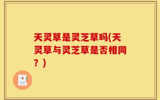 天灵草是灵芝草吗(天灵草与灵芝草是否相同？)