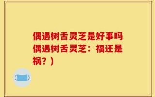 偶遇树舌灵芝是好事吗偶遇树舌灵芝：福还是祸？)