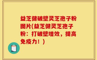 益芝健破壁灵芝孢子粉图片(益芝健灵芝孢子粉：打破壁增效，提高免疫力！)