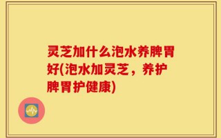 灵芝加什么泡水养脾胃好(泡水加灵芝，养护脾胃护健康)