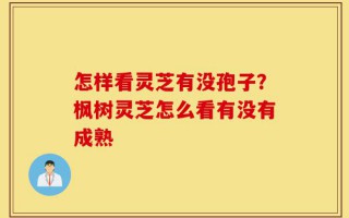 怎样看灵芝有没孢子？枫树灵芝怎么看有没有成熟