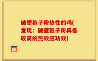 破壁孢子粉热性的吗(发现：破壁孢子粉具备较高的热效应功效)