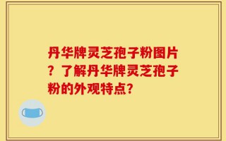 丹华牌灵芝孢子粉图片？了解丹华牌灵芝孢子粉的外观特点？