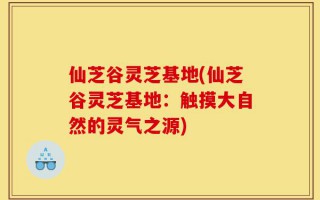 仙芝谷灵芝基地(仙芝谷灵芝基地：触摸大自然的灵气之源)