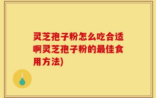 灵芝孢子粉怎么吃合适啊灵芝孢子粉的最佳食用方法)
