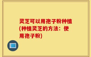 灵芝可以用孢子粉种植(种植灵芝的方法：使用孢子粉)