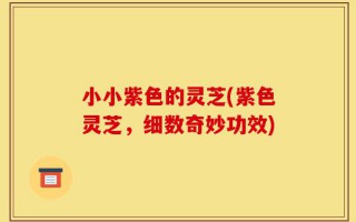 小小紫色的灵芝(紫色灵芝，细数奇妙功效)