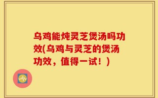 乌鸡能炖灵芝煲汤吗功效(乌鸡与灵芝的煲汤功效，值得一试！)