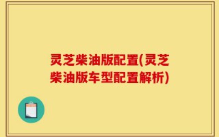灵芝柴油版配置(灵芝柴油版车型配置解析)