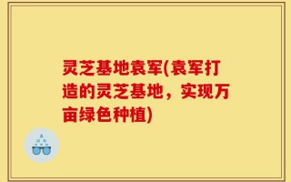 灵芝基地袁军(袁军打造的灵芝基地，实现万亩绿色种植)