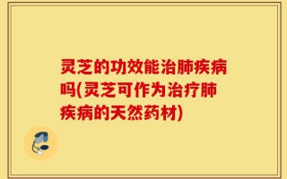 灵芝的功效能治肺疾病吗(灵芝可作为治疗肺疾病的天然药材)