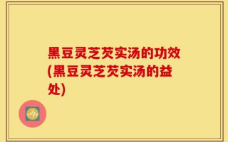 黑豆灵芝芡实汤的功效(黑豆灵芝芡实汤的益处)