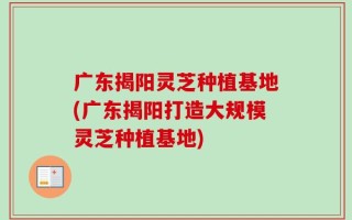 广东揭阳灵芝种植基地(广东揭阳打造大规模灵芝种植基地)