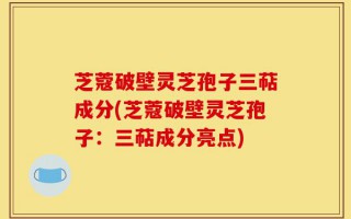 芝蔻破壁灵芝孢子三萜成分(芝蔻破壁灵芝孢子：三萜成分亮点)