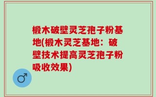 椴木破壁灵芝孢子粉基地(椴木灵芝基地：破壁技术提高灵芝孢子粉吸收效果)