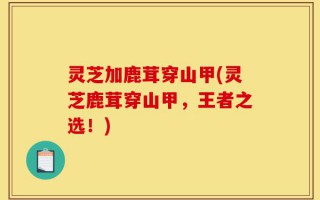 灵芝加鹿茸穿山甲(灵芝鹿茸穿山甲，王者之选！)