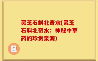 灵芝石斛北奇水(灵芝石斛北奇水：神秘中草药的珍贵泉源)