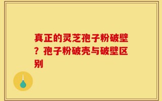 真正的灵芝孢子粉破壁？孢子粉破壳与破壁区别