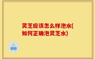 灵芝应该怎么样泡水(如何正确泡灵芝水)