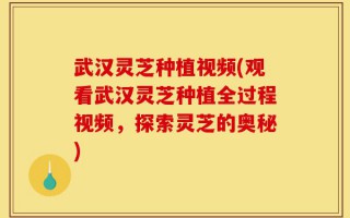 武汉灵芝种植视频(观看武汉灵芝种植全过程视频，探索灵芝的奥秘)