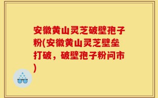 安徽黄山灵芝破壁孢子粉(安徽黄山灵芝壁垒打破，破壁孢子粉问市)