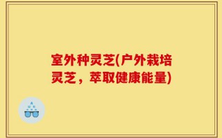 室外种灵芝(户外栽培灵芝，萃取健康能量)