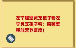 左宁破壁灵芝孢子粉左宁灵芝孢子粉：突破壁释放营养密度)