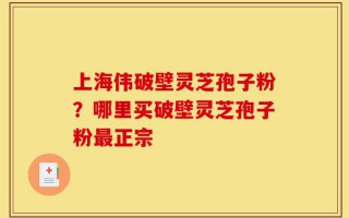 上海伟破壁灵芝孢子粉？哪里买破壁灵芝孢子粉最正宗
