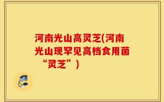河南光山高灵芝(河南光山现罕见高档食用菌 “灵芝”)