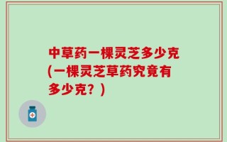 中草药一棵灵芝多少克(一棵灵芝草药究竟有多少克？)