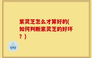 紫灵芝怎么才算好的(如何判断紫灵芝的好坏？)