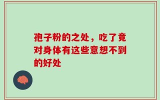 孢子粉的之处，吃了竟对身体有这些意想不到的好处