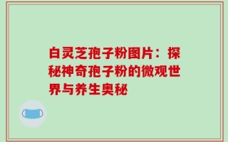 白灵芝孢子粉图片：探秘神奇孢子粉的微观世界与养生奥秘