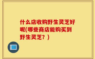什么店收购野生灵芝好呢(哪些商店能购买到野生灵芝？)