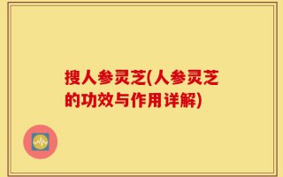搜人参灵芝(人参灵芝的功效与作用详解)