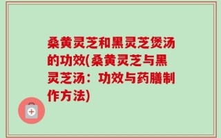 桑黄灵芝和黑灵芝煲汤的功效(桑黄灵芝与黑灵芝汤：功效与药膳制作方法)