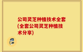 公司灵芝种植技术全套(全套公司灵芝种植技术分享)