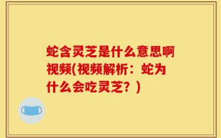 蛇含灵芝是什么意思啊视频(视频解析：蛇为什么会吃灵芝？)
