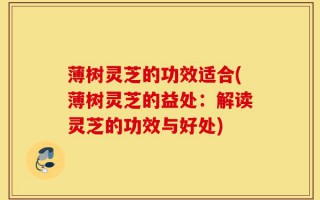 薄树灵芝的功效适合(薄树灵芝的益处：解读灵芝的功效与好处)