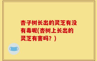 杏子树长出的灵芝有没有毒呢(杏树上长出的灵芝有害吗？)