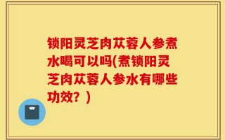 锁阳灵芝肉苁蓉人参煮水喝可以吗(煮锁阳灵芝肉苁蓉人参水有哪些功效？)
