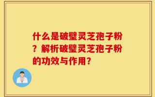 什么是破璧灵芝孢子粉？解析破璧灵芝孢子粉的功效与作用？