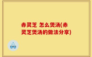 赤灵芝 怎么煲汤(赤灵芝煲汤的做法分享)
