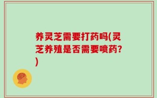 养灵芝需要打药吗(灵芝养殖是否需要喷药？)