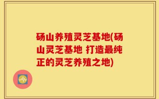 砀山养殖灵芝基地(砀山灵芝基地 打造最纯正的灵芝养殖之地)