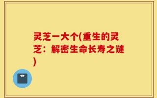 灵芝一大个(重生的灵芝：解密生命长寿之谜)
