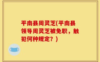 平南县周灵芝(平南县领导周灵芝被免职，触犯何种规定？)