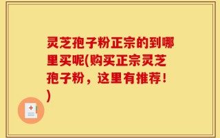 灵芝孢子粉正宗的到哪里买呢(购买正宗灵芝孢子粉，这里有推荐！)