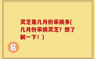 灵芝是几月份采摘多(几月份采摘灵芝？想了解一下！)