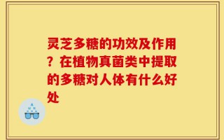 灵芝多糖的功效及作用？在植物真菌类中提取的多糖对人体有什么好处